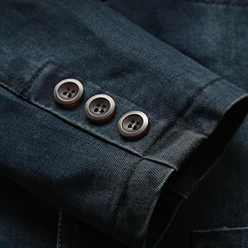 Men's Casual Lapel Denim Single Breasted Blazer 50972865M