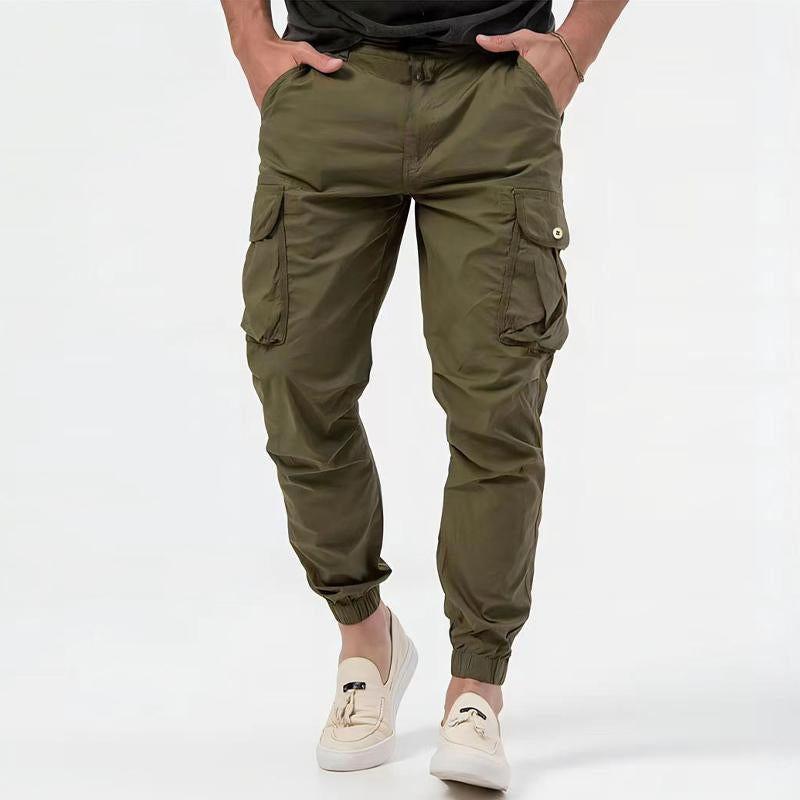 Men's Solid Color Three-Dimensional Pocket Cargo Pants 10815009Y
