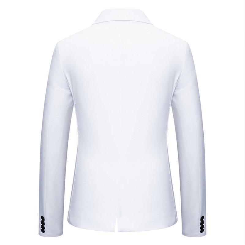 Men's Colorblock Slim Fit Lapel Single Button Blazer 11088297Y