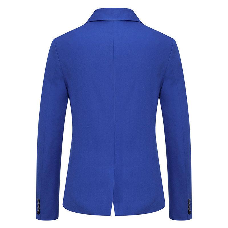 Men's Colorblock Slim Fit Lapel Single Button Blazer 11088297Y